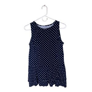A Pea in the Pod Navy Sleeveless Top with White Polka Dots